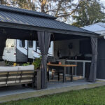 PURPLE LEAF 12' X 20' Permanent Hardtop Gazebo Aluminum Gazebo with Galvanized Steel Double Roof for Patio Lawn and Garden